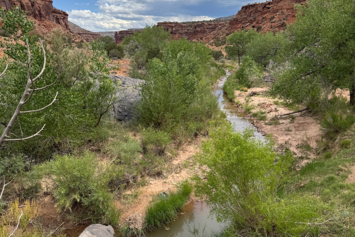 River passing a mountain